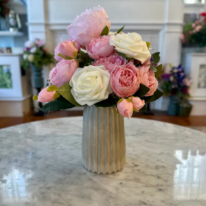 Pink & White Artificial Floral Arrangement